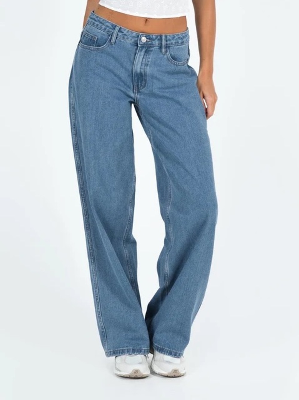 Princess Polly Relaxed High-Rise Wide Leg Jeans in Blue